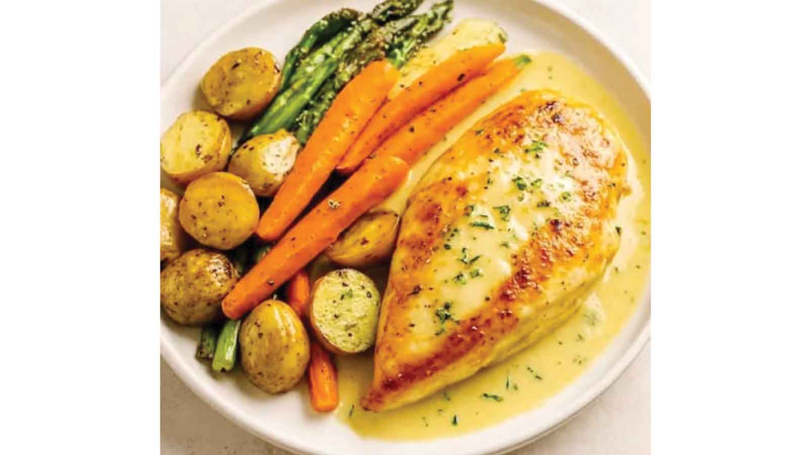 BIG BITE: Creamy lemon herb chicken with roasted veggies