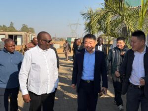 Minister of State for Provincial Affairs and Devolution, Owen Ncube with a delegation led by Shi Ping, chairman of Fu-an Holdings