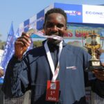 Picture Caption: Men’s full 2026 marathon winner Tendai Zimuto holds up his medal and winner’s trophy after a brilliant performance at the 2026 Econet Victoria Falls Marathon, winning the 42-km race in a time of 2:16:10.