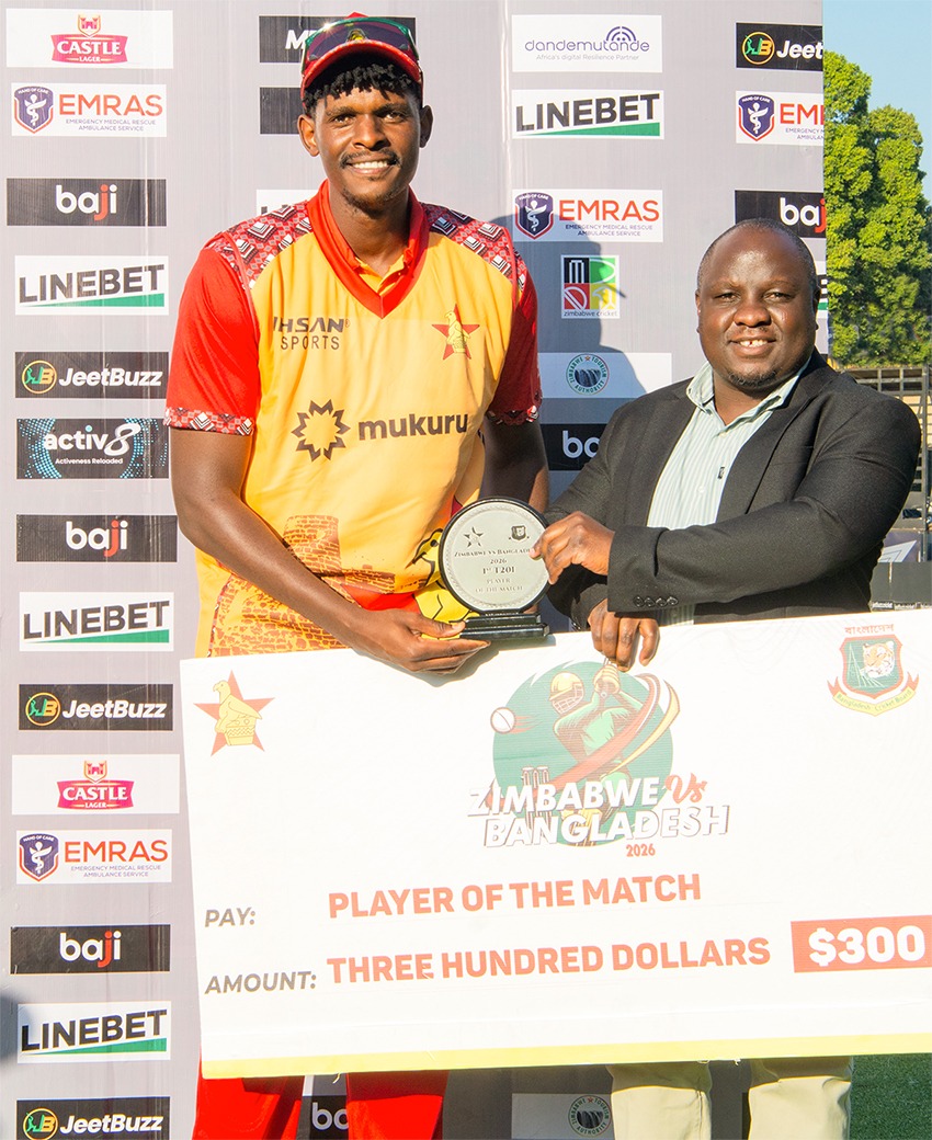 Ngarava’s four-star show earns Player of the Match award against Bangladesh