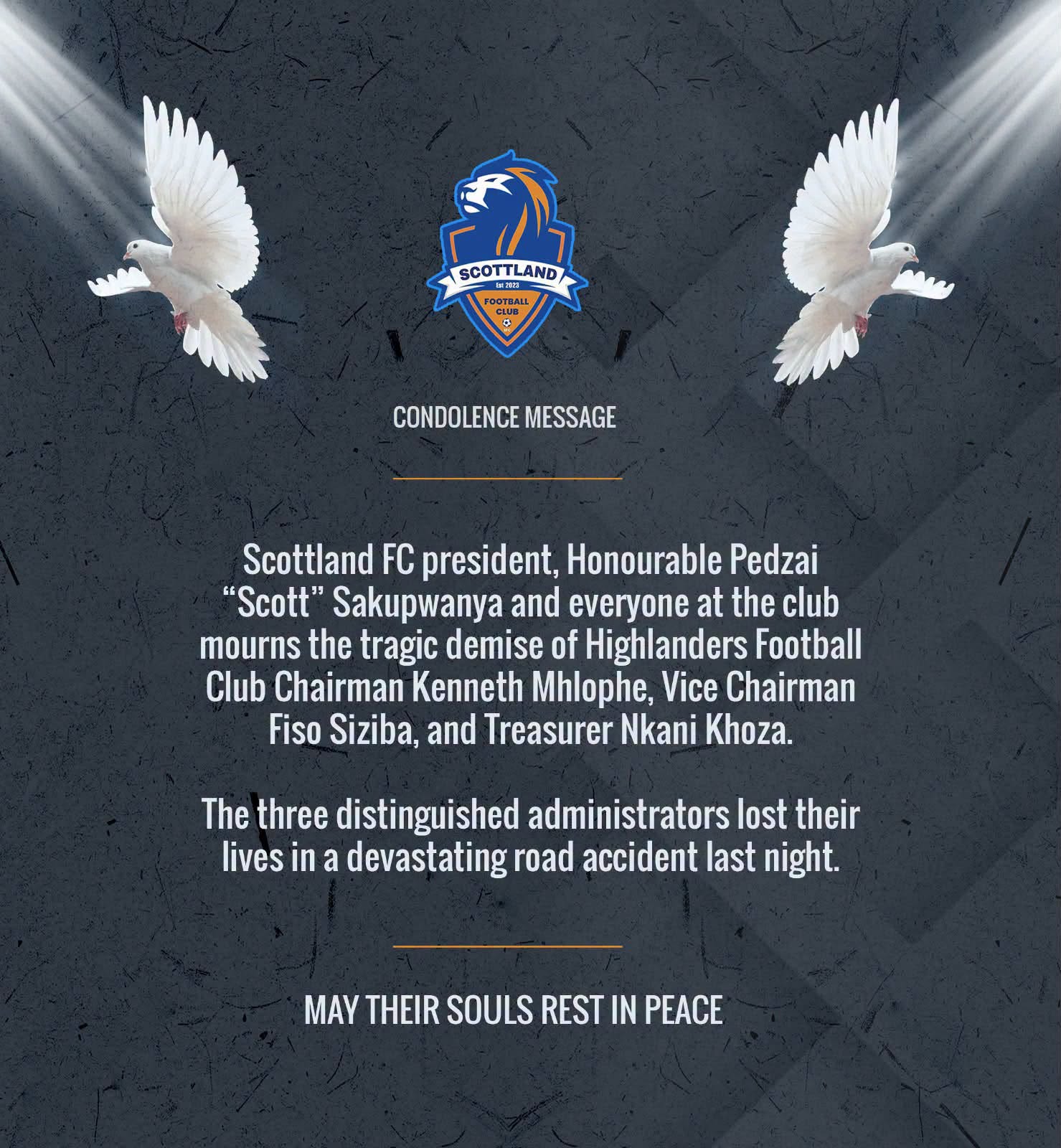 Scottland FC joins nation in mourning Highlanders executives