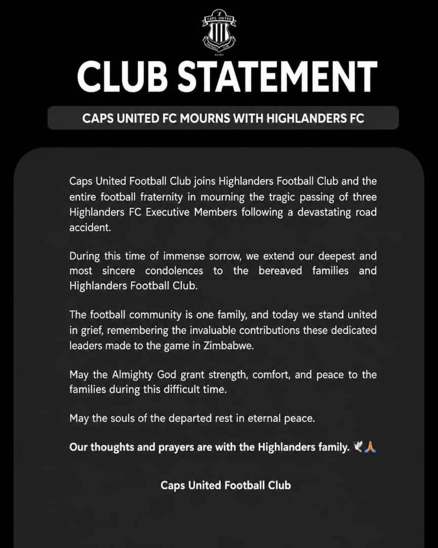 CAPS United joins football fraternity in mourning Highlanders executives