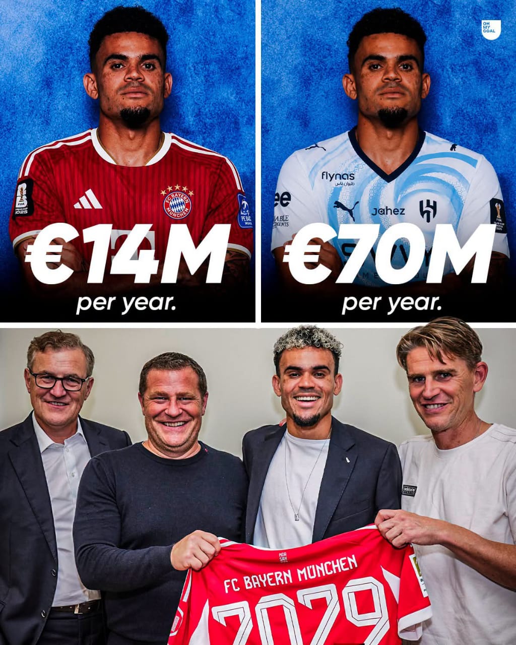 Luis Díaz rejects €70m-a-year Saudi offer to chase glory with Bayern
