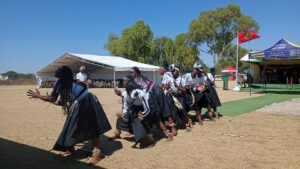 Sizwe Sabatsha Dance Group entertains guests at the Commander ZNA Sports Competition and Merit Awards Ceremony at Induna High School in Bulawayo on Friday. Lieutenant General Asher Walter Tapfumaneyi is the guest of hour