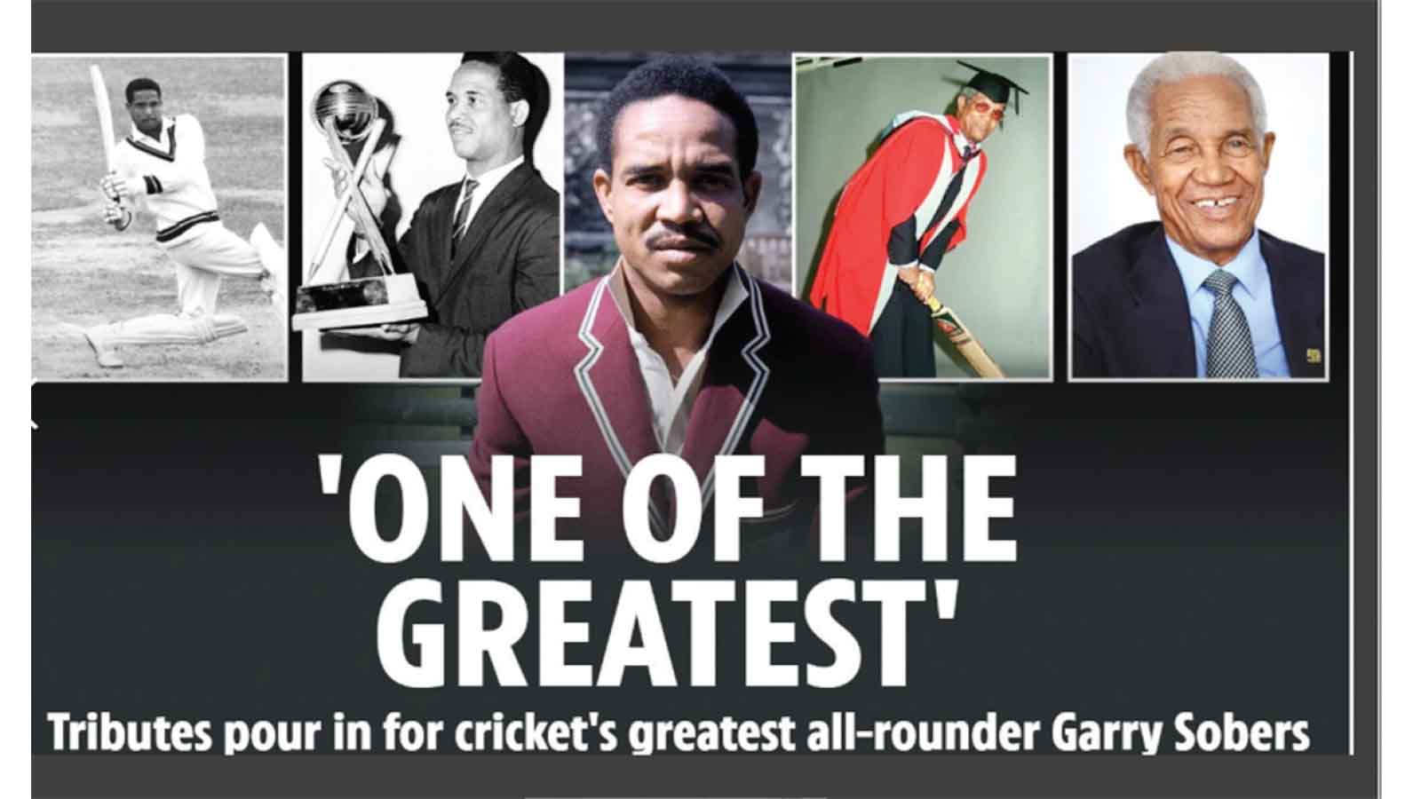 The cricket world united in mourning the death of the great Garry Sobers, who passed away on Friday.