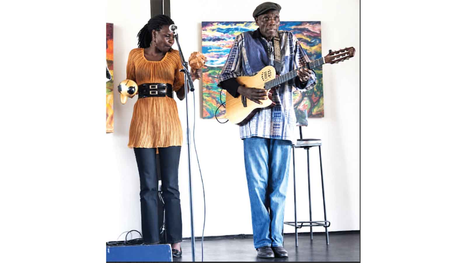FLASHBACK...The late Oliver Mtukudzi performs alongside his daughter Selmor during one of his shows