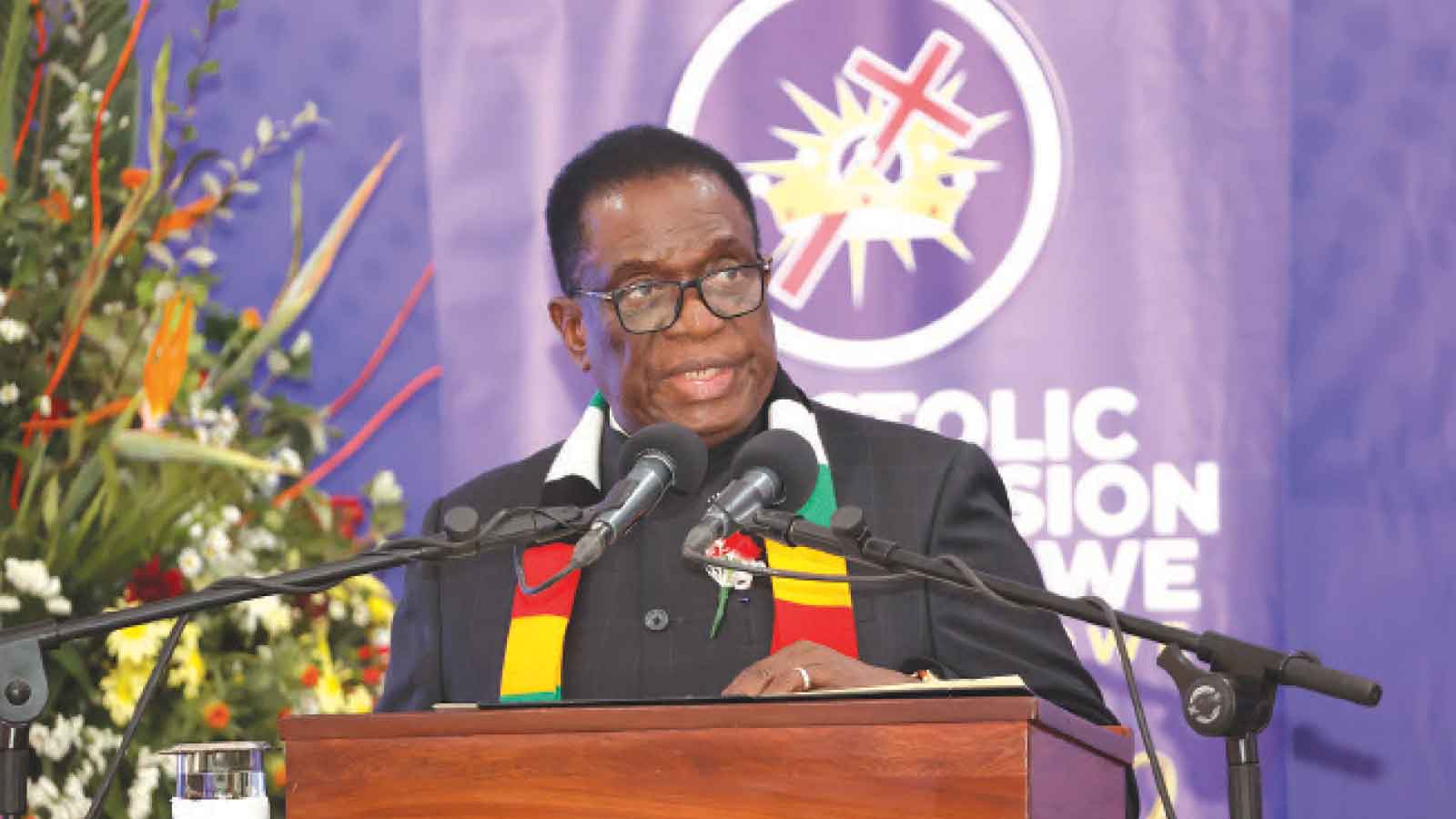GO BEYOND PRAYERS AND DEVELOP ZIM, PRESIDENT TELLS CHURCH . . . Hands over 50ha for construction of new university . . . Calls Zimbabweans to action ahead of El Niño