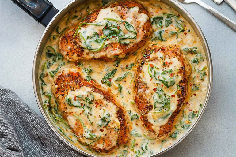 Melt-in-your-mouth creamy garlic pork chops
