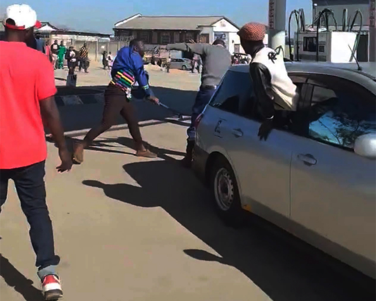 The now convicted Tsakatsa was caught on camera assaulting a policeman in uniform