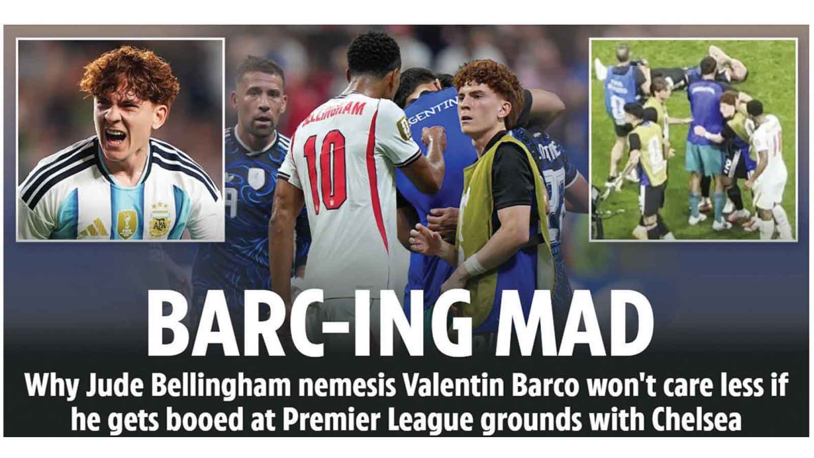 ARGENTINIAN hothead Valentin Barco can expect a hostile reception from English fans whenever he plays for Chelsea this season.
