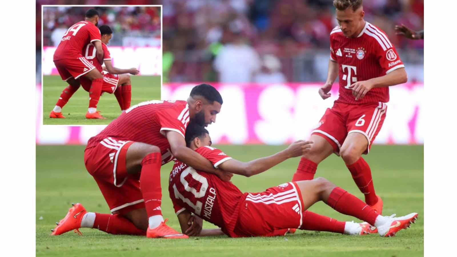 Musiala collapses during Bayern friendly