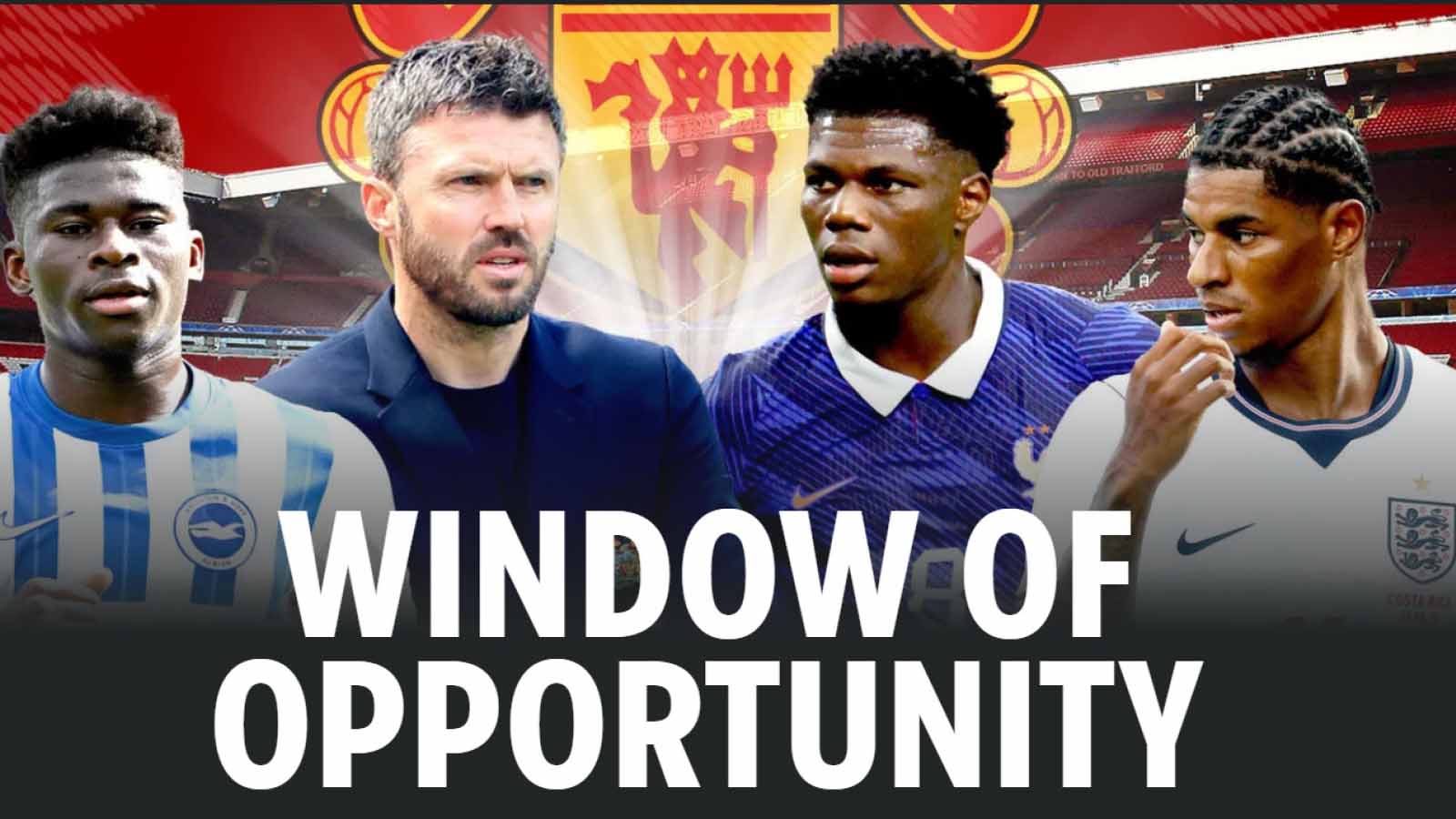 THE TRANSFER window closes in four weeks and Manchester United are still three players short.