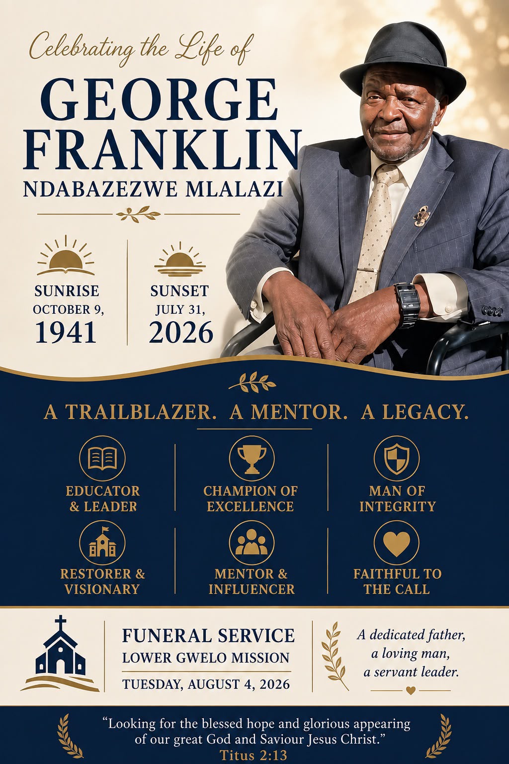 A tribute to the late trailblazer of Adventist education Franklin Mlalazi