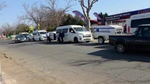 The funeral cortege is ready to leave Bloemfontein, Free State province, South Africa, on Friday