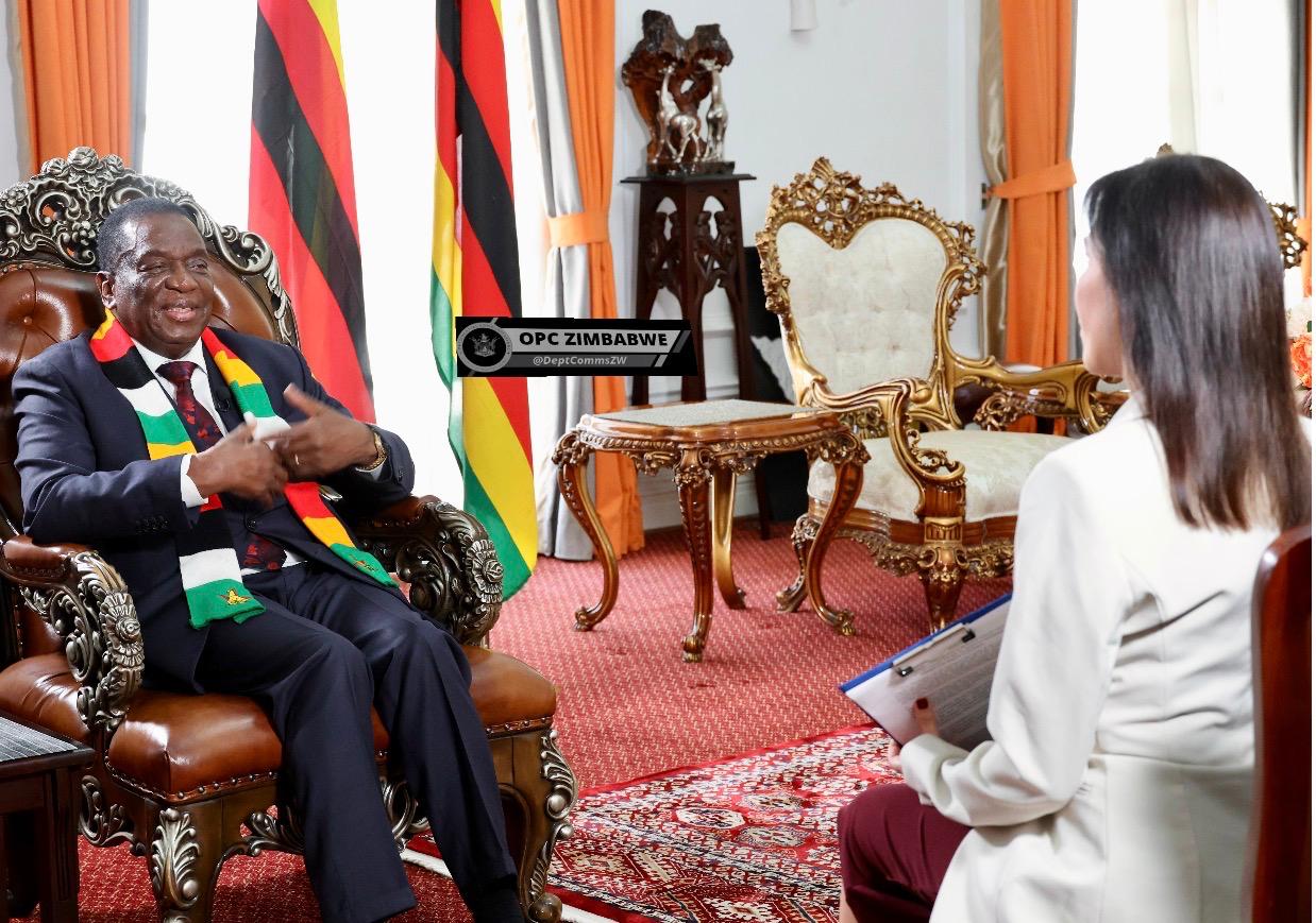 PICTURE GALLERY: Belarusian TV crew interviews President Mnangagwa