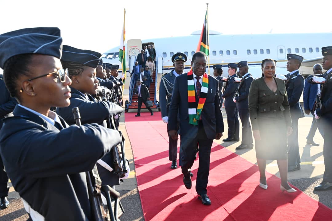 President Mnangagwa arrives in Johannesburg ahead of Zim/SA BNC summit