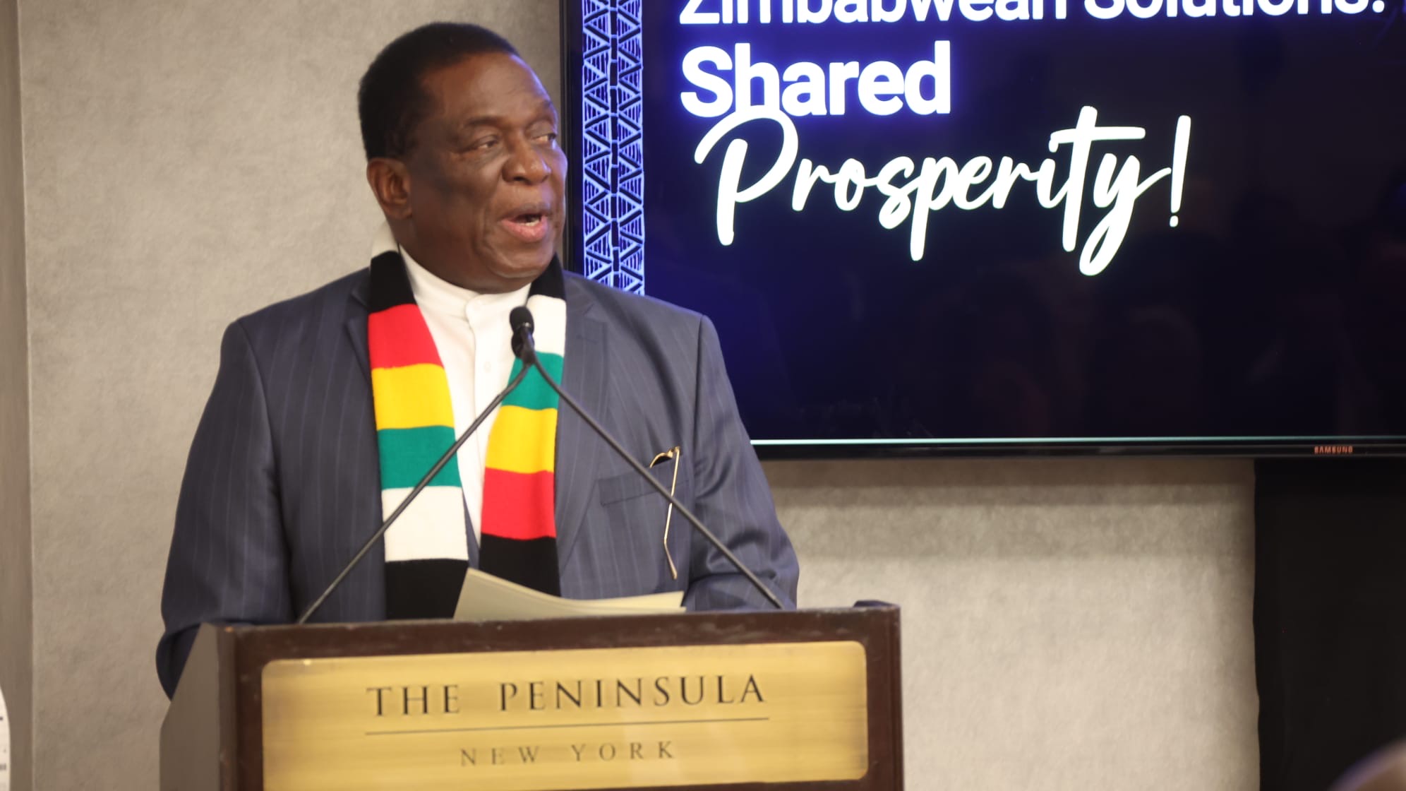 President Mnangagwa courts investors in New York