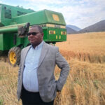 Professor Jiri inspects Wheat ready for harvesting at Greater Sisal Farm just outside Mutare