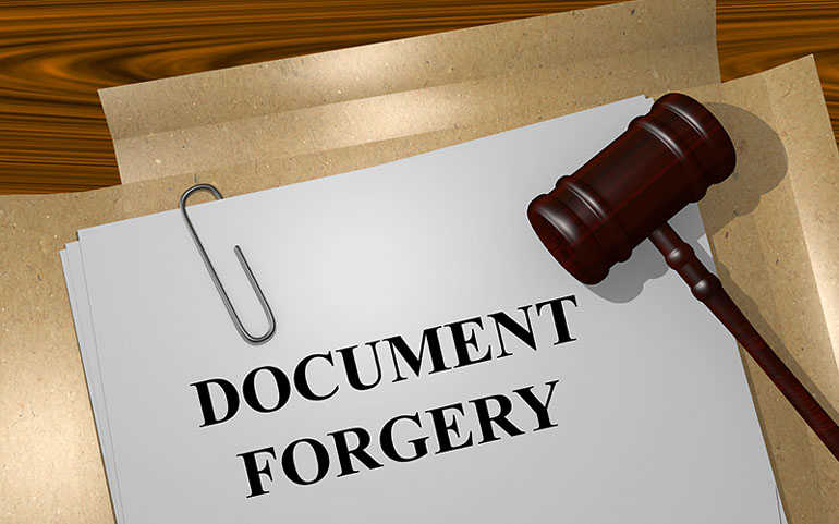 Principal forges court documents
