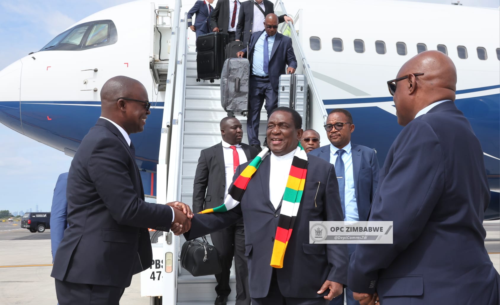 NEW: President Mnangagwa arrives in New York, to attend Zimbabwe Business Forum tomorrow