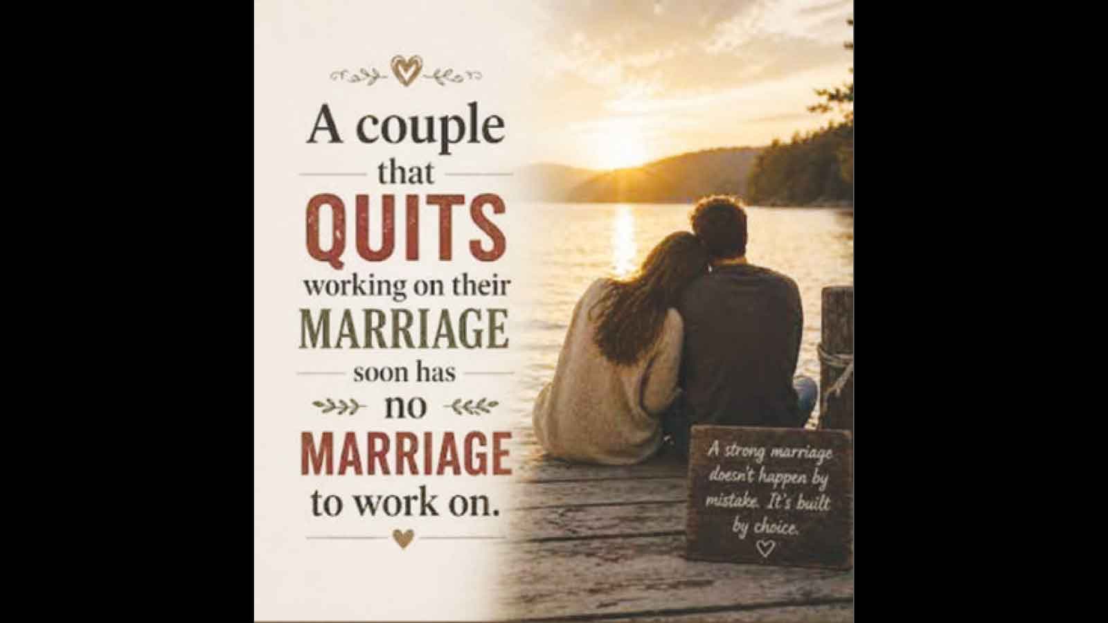 Marriage is not an achievement!