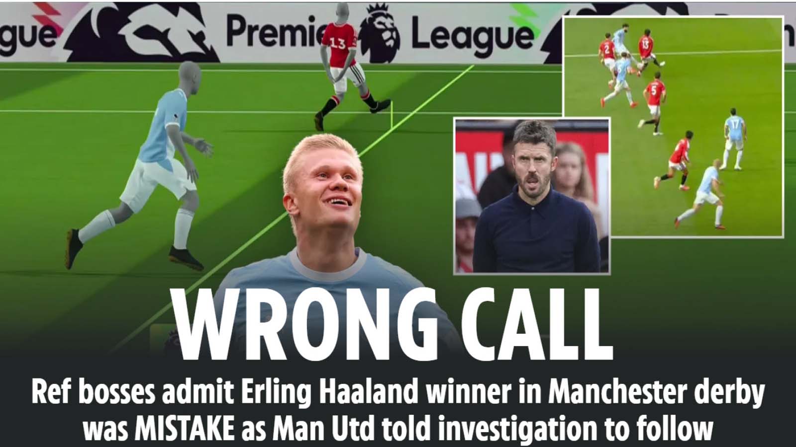 Professional Game Referees (Pro Ref) admitted on Sunday that the decision to allow Erling Haaland’s winner in Manchester City’s 1-0 victory over Manchester United was an “error of judgment”.