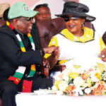 President Mnangagwa and First Lady, Dr Auxillia Mnangagwa engage at the Munhumutapa Day festivities
