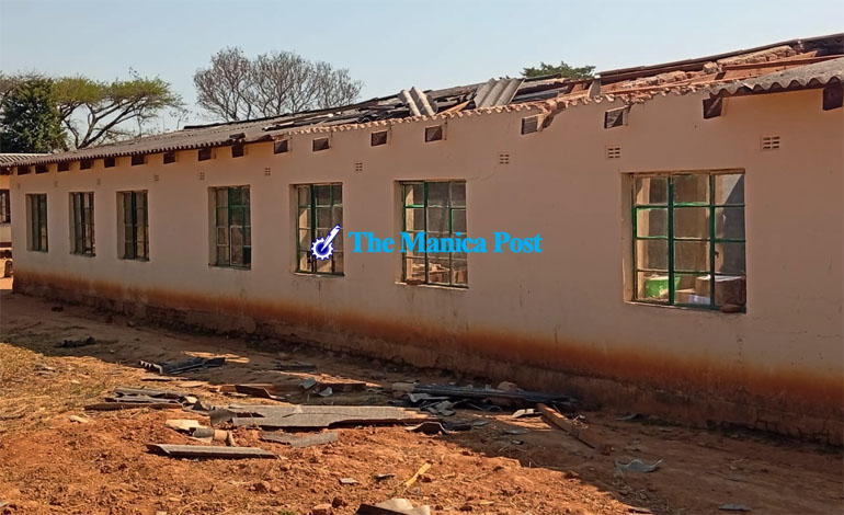 The incident occurred when strong winds tore roofing material from the classroom blocks, forcing learners and teachers to run for safety
