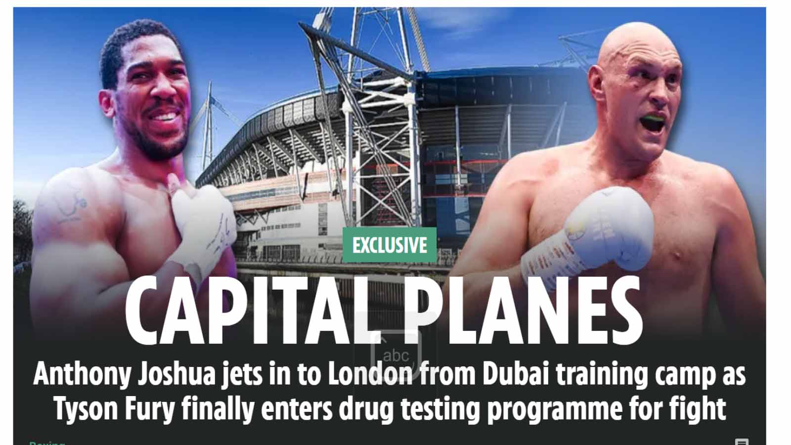 ANTHONY JOSHUA is jetting into London for his first showdown with Tyson Fury – after the Gypsy King finally started his drug testing process.