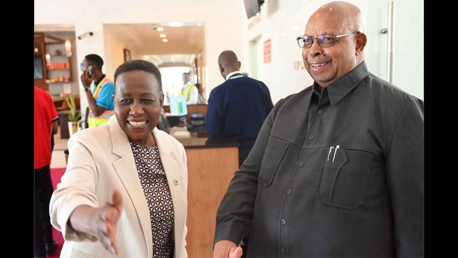 Adv Mudenda and Chinomona in Tanzania for 153rd IPU Assembly
