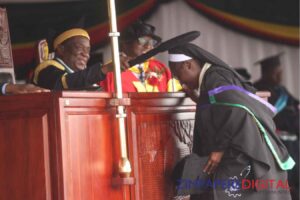 President caps 3 496 at GZU . . . breaks ground for varsity’s permanent campus