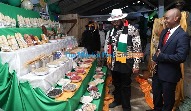 Minister Mugadza tours some of the exhibition stands at Manicaland Agricultural Show