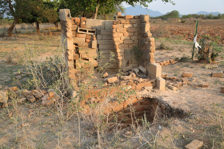 The blair toilet in which her mutilated body was found