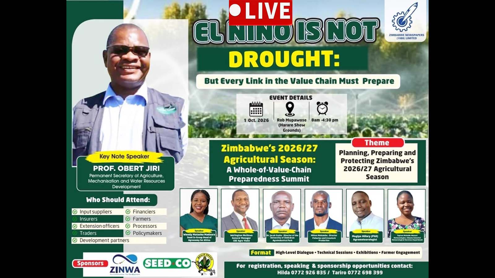 Agriculture stakeholders convene for 2026/27 Season Preparedness Summit