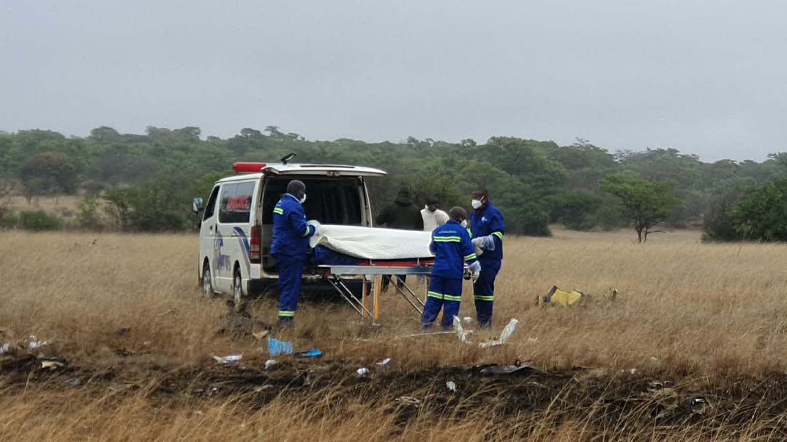 Bodies of Wicknell Chivayo, wife, three others removed from the scene of the helicopter crash
