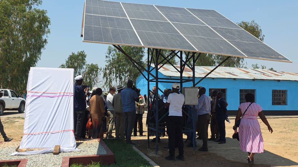 The 130-metre-deep solar-powered borehole at the school