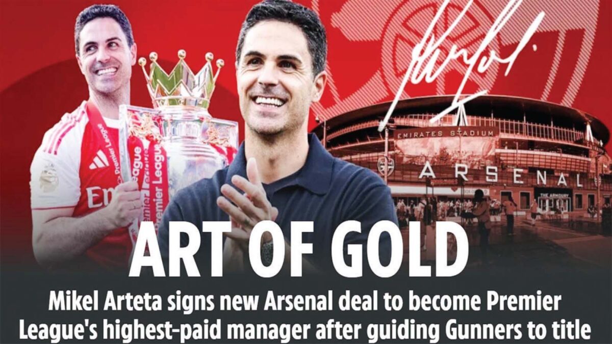 MIKEL ARTETA has signed a new contract at Arsenal to become the Premier League’s highest-paid boss.