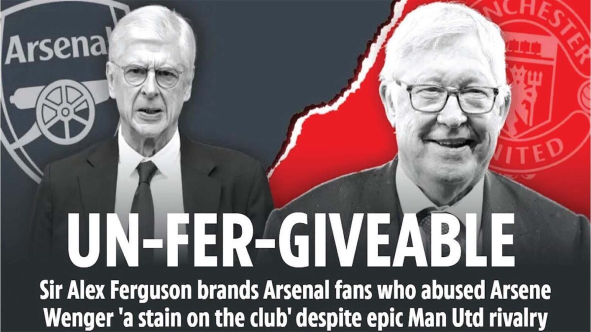 SIR ALEX Ferguson has dubbed Arsenal fans’ treatment of Arsene Wenger during his latter years as manager as a “stain on the club’s reputation”.