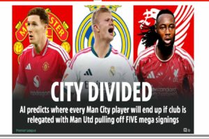 MANCHESTER CITY rivals Manchester United would significantly benefit from a potential mass exodus of Etihad stars amid the club’s ongoing legal drama, according to AI.