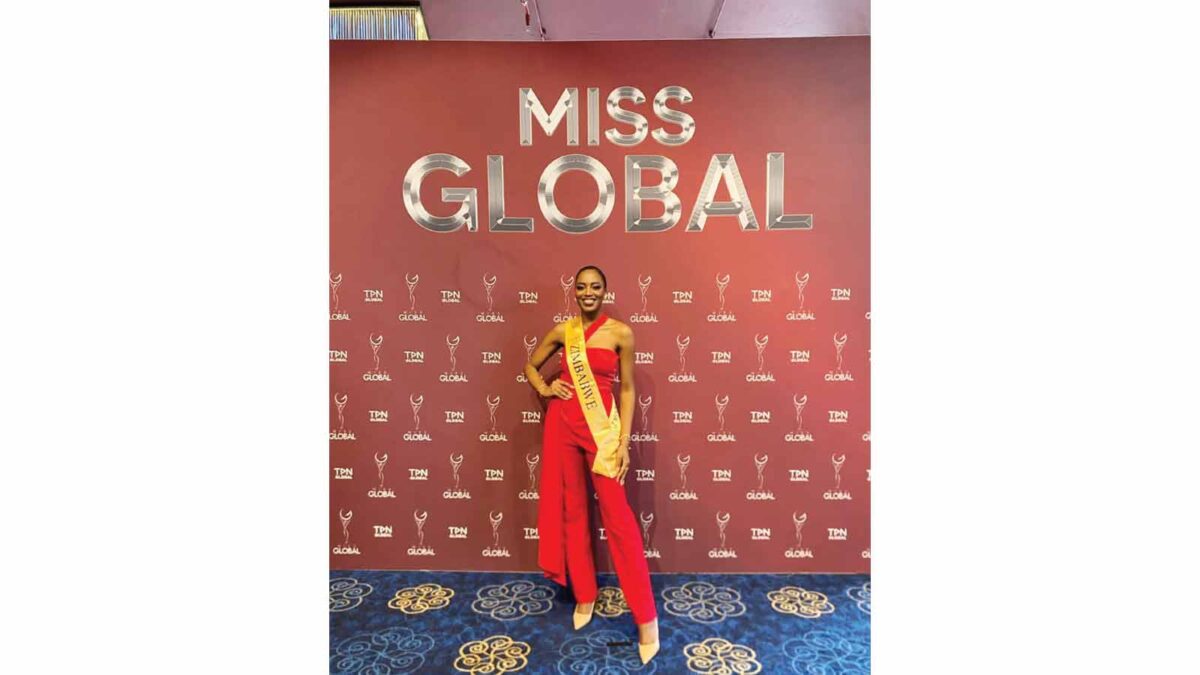 BEAUTY QUEEN NKOMO WEARS HER SASH FOR THE FIRST TIME
