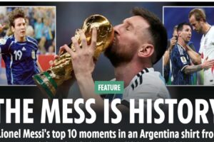 TEARY-EYED Lionel Messi bowed out of his stunning 21-year Argentina career in Buenos Aires on Tuesday.