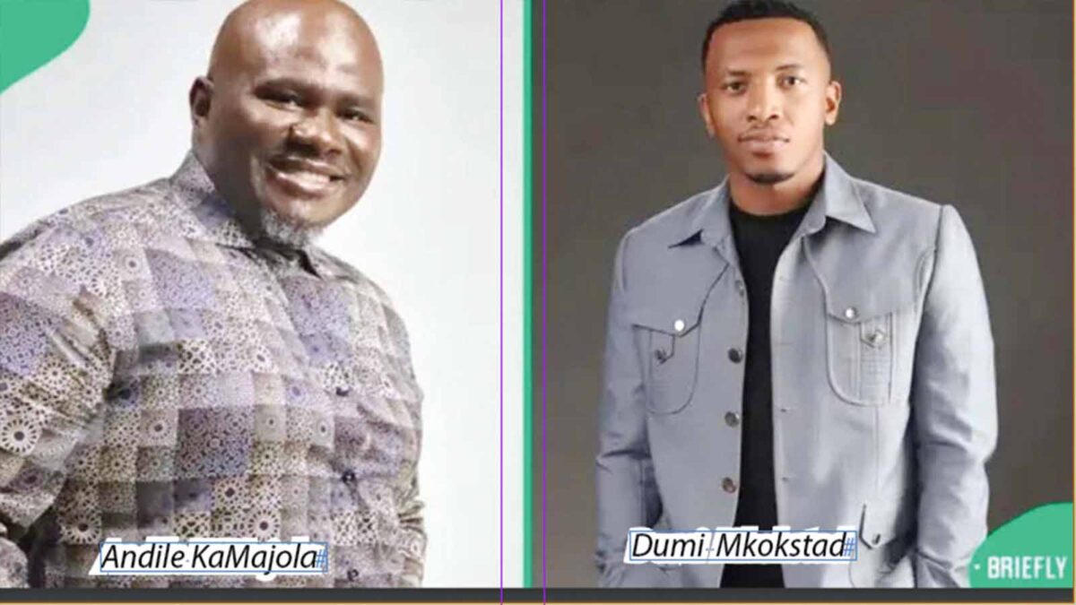 Andile KaMajola stands by Dumi Mkokstad amid  leaked messages scandal