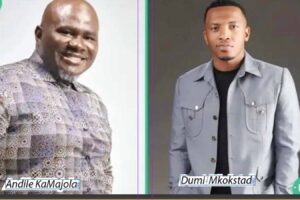 Andile KaMajola stands by Dumi Mkokstad amid  leaked messages scandal