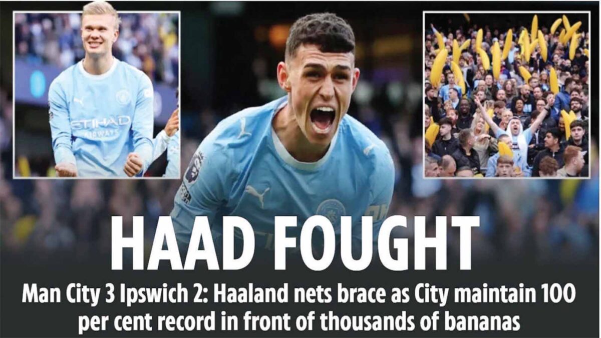 Manchester City maintained their perfect Premier League start with a 3-2 win over Ipswich Town on Saturday, but the sight of a badly limping Erling Haaland heading straight down the tunnel added another concern to those already hanging over ‌the club.