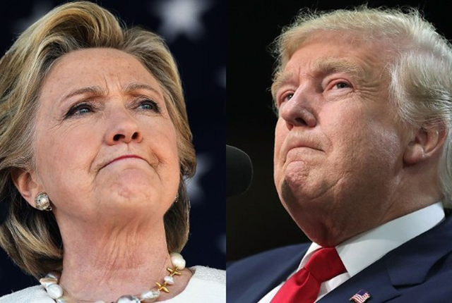 BITTER RIVALS . . . Hillary Clinton (left) and Donald Trump