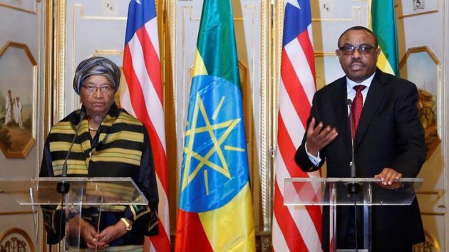 Liberian president Ellen Johnson Sirleaf with Ethiopian Prime Minister Hailemariam Desalegn, commended Ethiopia’s victory over Italian troops in the famous battle of Adwa saying it was a victory for the “African spirit”. - Africa News