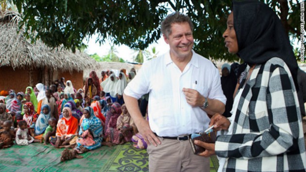 Dr Seth Berkerly at an immunisation event in Tanzania