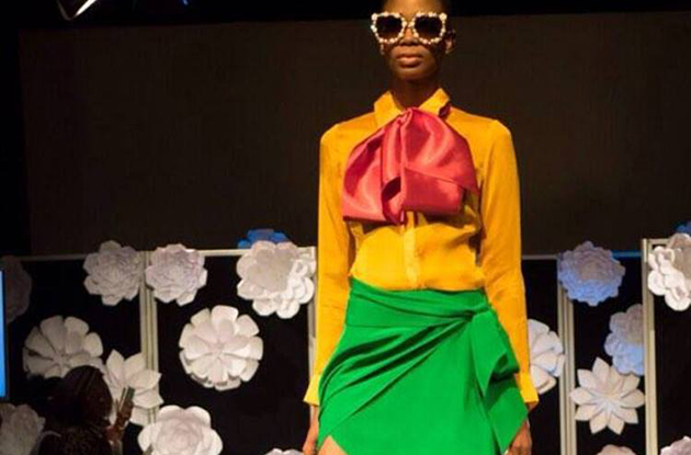 Models showcase designs at the UK fashion show
