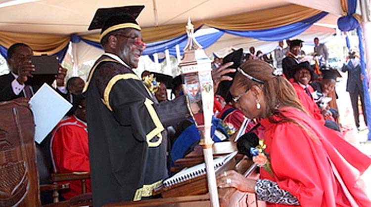 Mrs Mugabe graduated with a Doctor of Philosophy degree in 2014