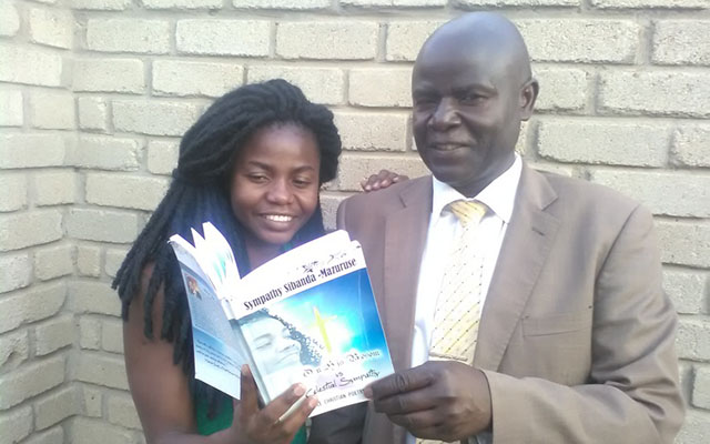 Sympathy and her father whose poem is featured in her 2016 poetry anthology “On His Bossom”